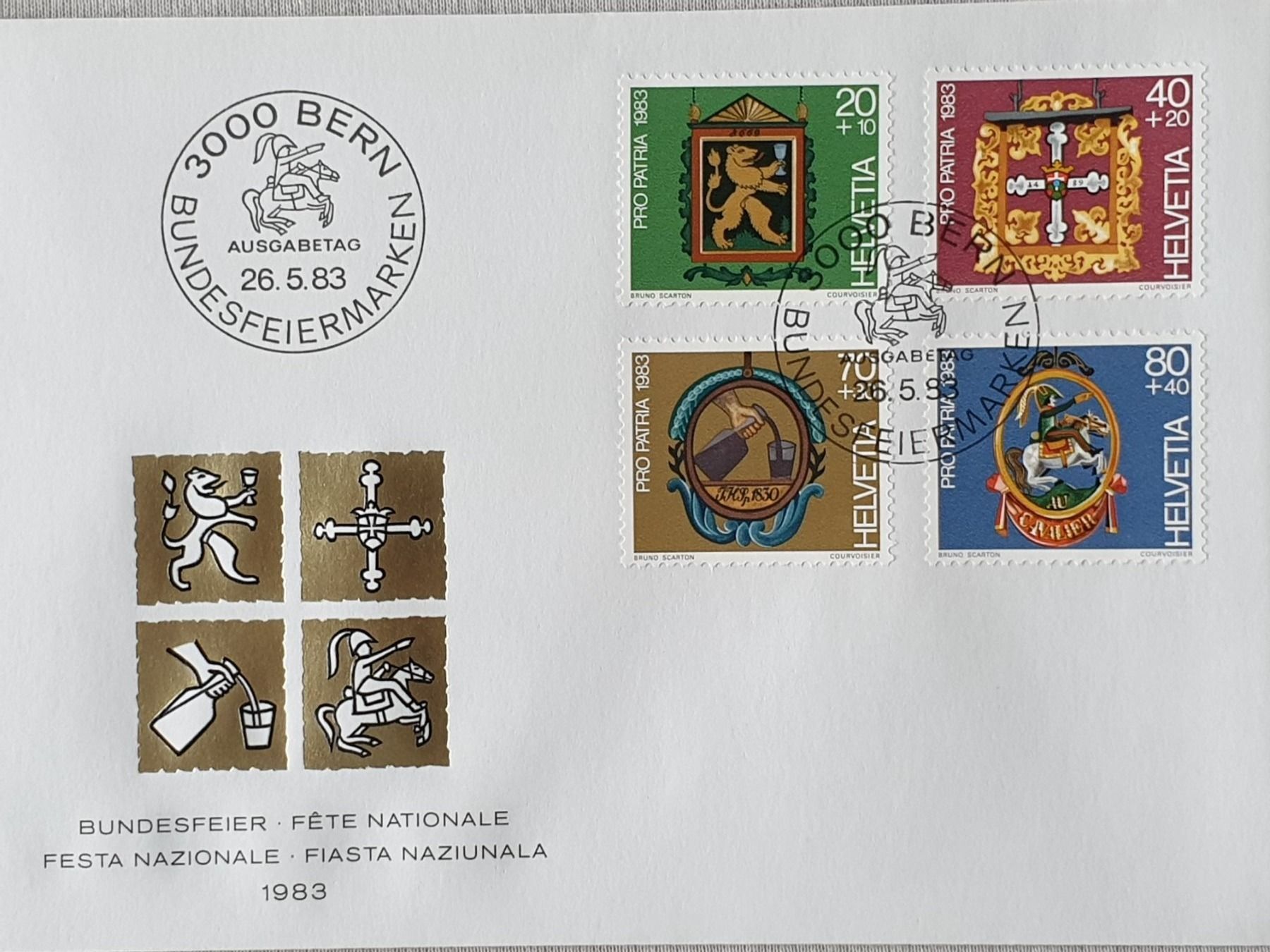 Tutti i francobolli: (207)   Pro Patria 1983 mit ET Stempel – Usato da Schwarzhäusern venduto da Inot3 9