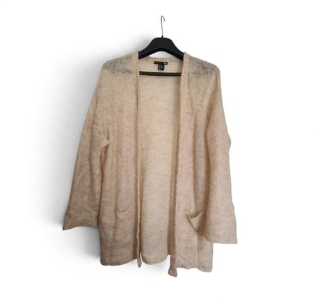 Cardigan H&M beige crème en Mohair et Laine – Taille XS/S