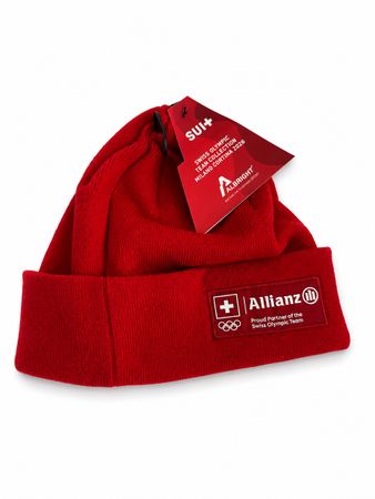 Mütze Swiss Olympic Team Milano Cortina 2026 rot neu