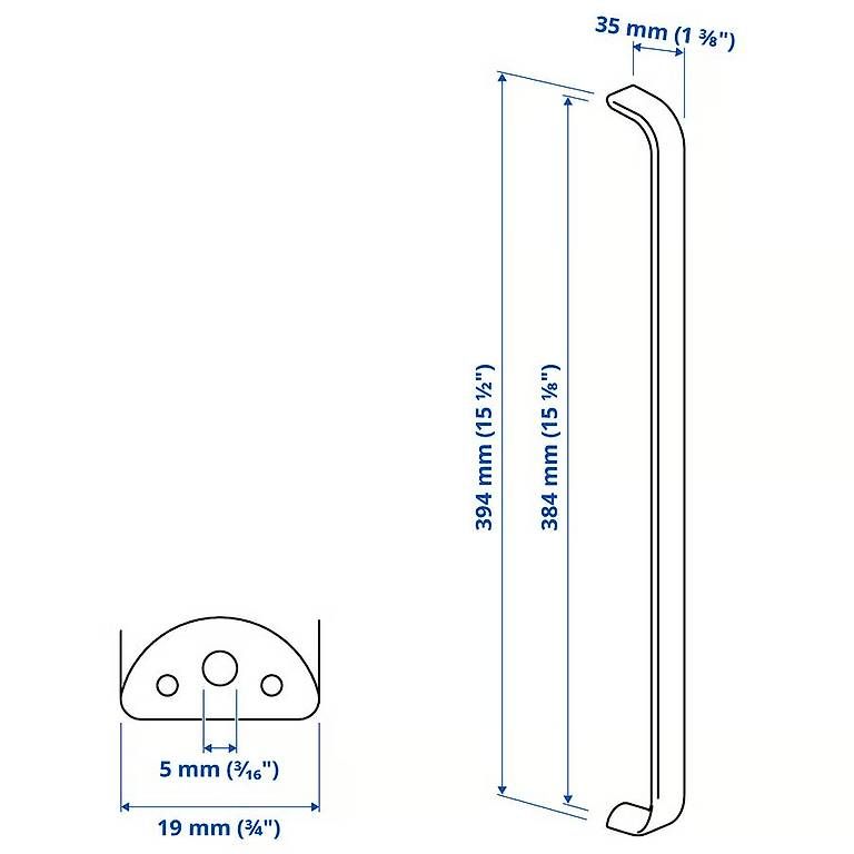 Ikea Ferramenta: KALERUM Griffe, IKEA, 394mm, 2 Stk – Nuovo (secondo la descrizione) da Zürich venduto da schaalando 2