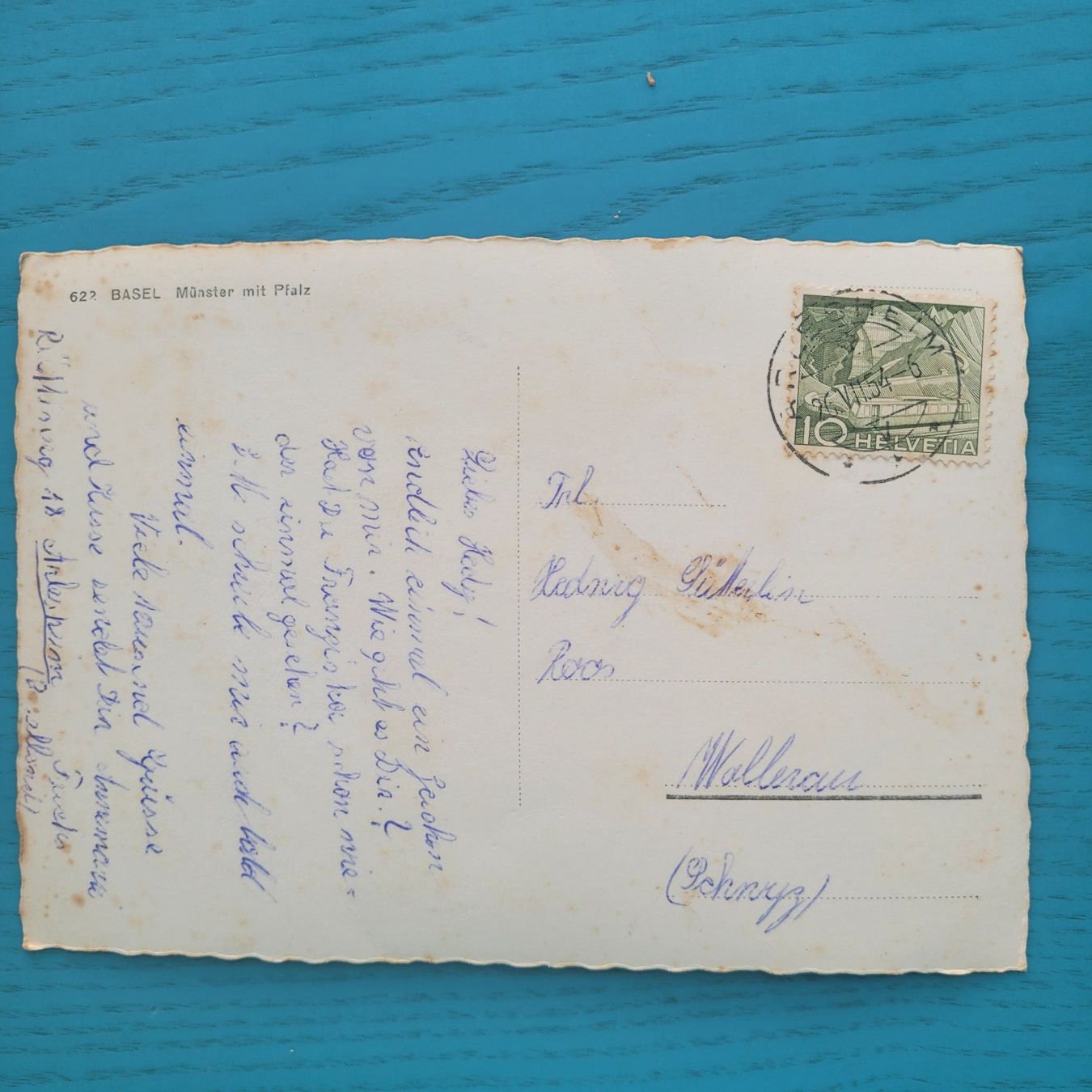 Cartoline postali: Basel (Münster mit Pfalz) 1954 – Usato da SCHÜBELBACH venduto da CoKaHa 1