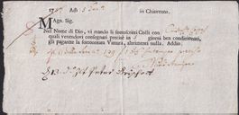 1757, Fuhrmanns-Brief von CHIAVENNE nach CHUR