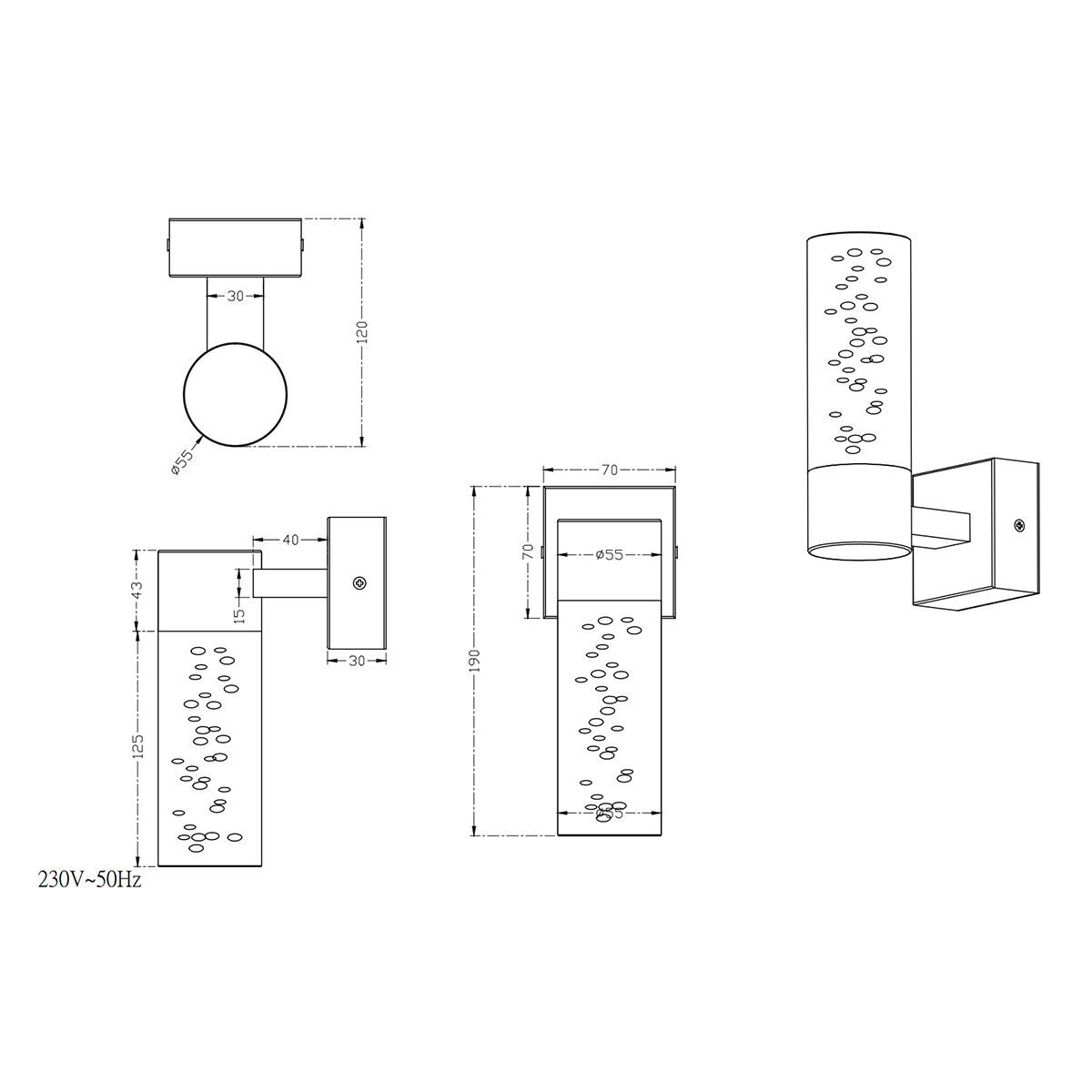 Lampade: LED Bad Wandleuchte, OSRAM-LED, 310 LM – Nuovo (secondo la descrizione) da Kreuzlingen venduto da Smart-Light 3