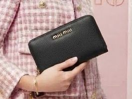 Miu Miu Long Black Leather Wallet