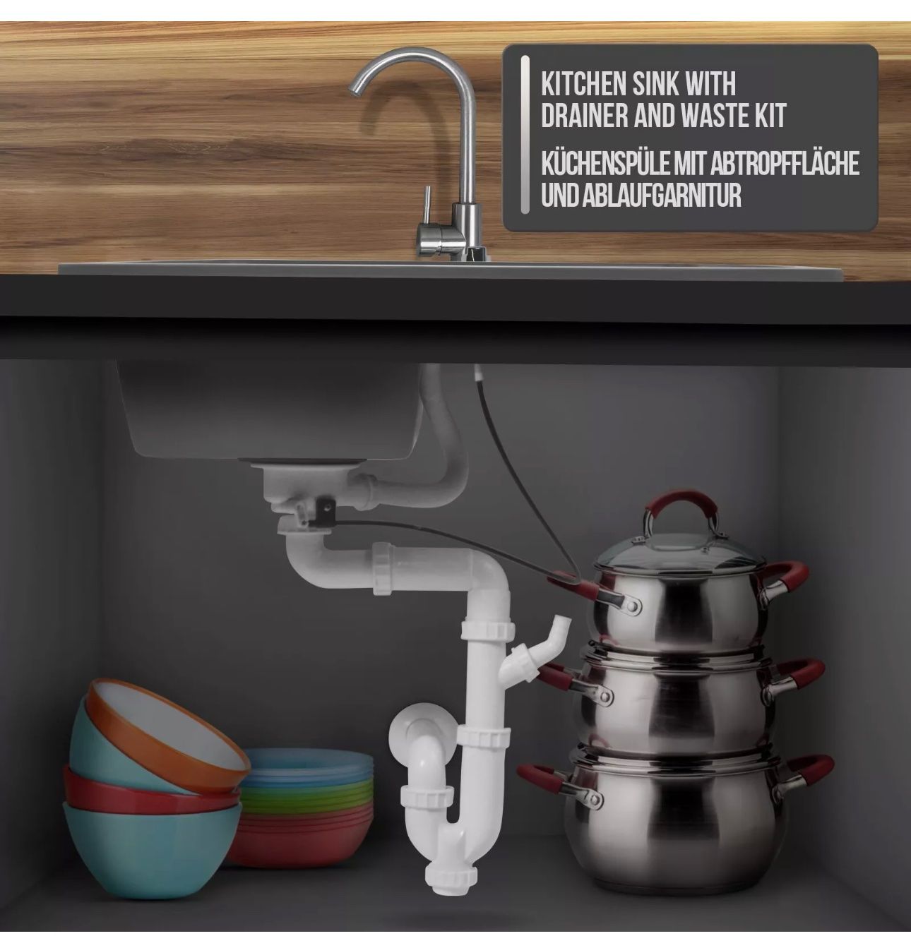 Lavabi & lavandini: + Granitspüle + Siphon Einbauspüle Komplet set – Nuovo e nell'imballaggio originale da Amriswil venduto da JaJa-Express 5