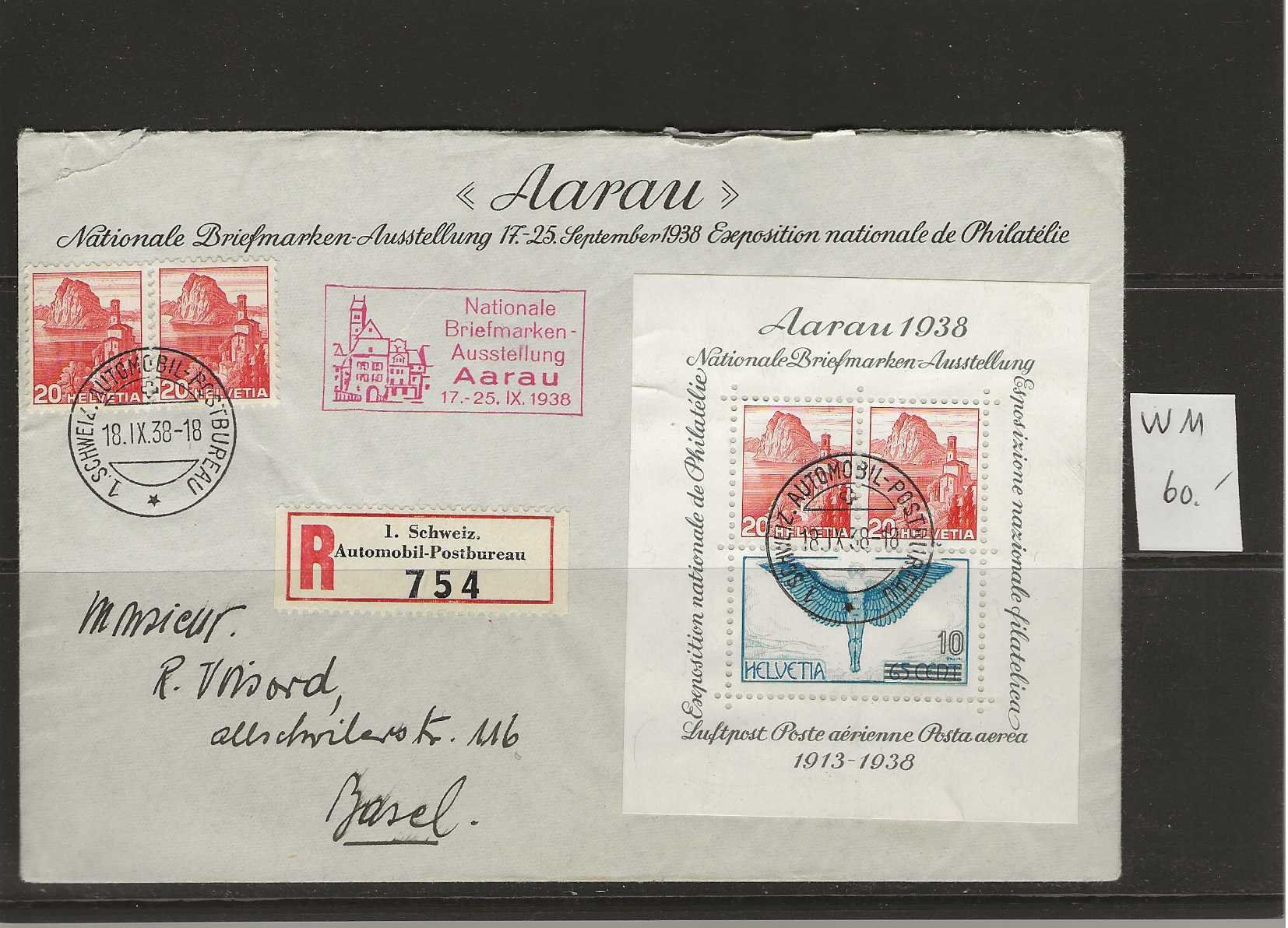 Couverts & Versandtaschen: enveloppe Aarau 1938 avec W11 – Gebraucht aus Sorvilier von carose01