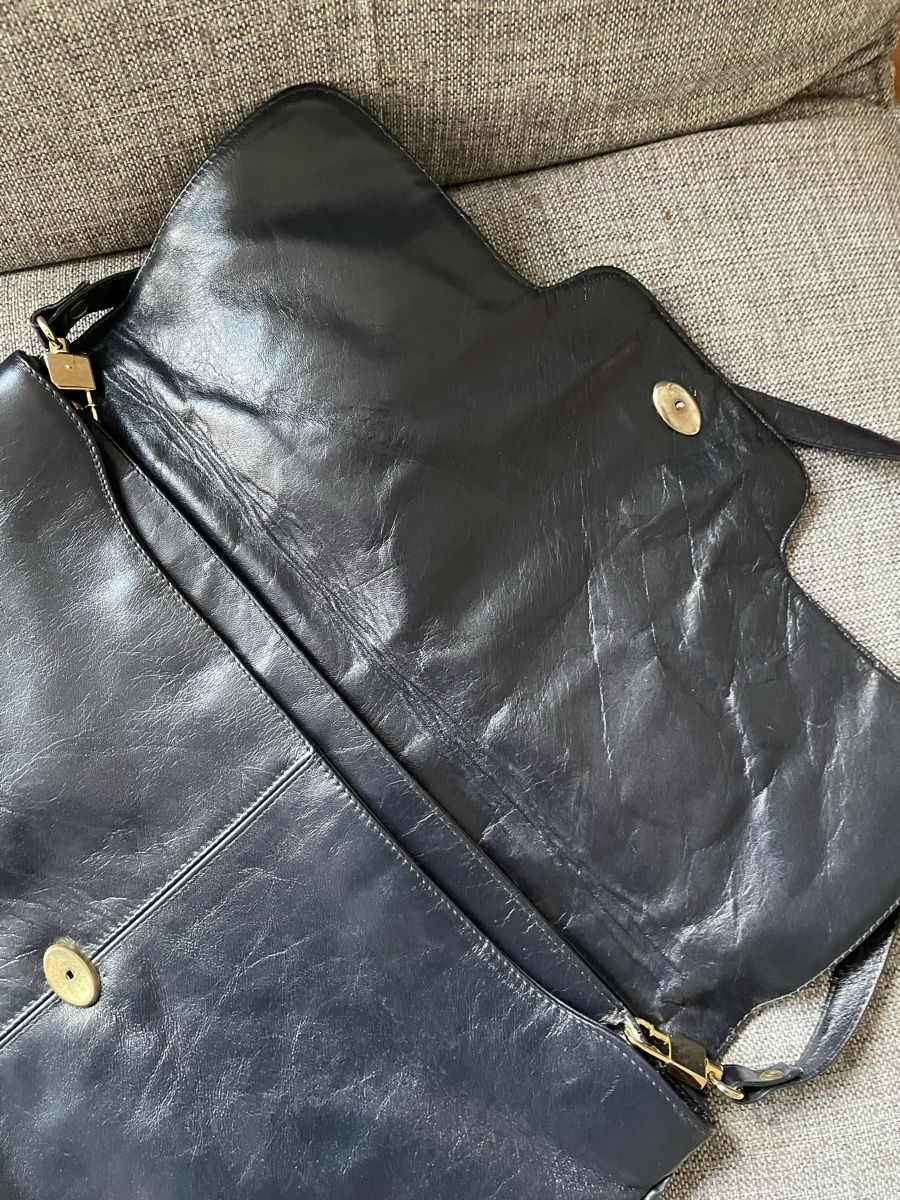 Taschen für Damen: Blue leather vintage handbag – Gebraucht aus Basel von ana_6yp9 1