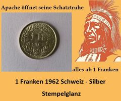 1 Franken 1962 Silber - Schweiz - Stempelglanz
