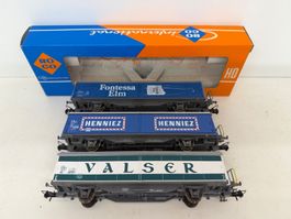 Roco 4340B + 291002 Güterwagen Getränke Valser / Henniez SBB