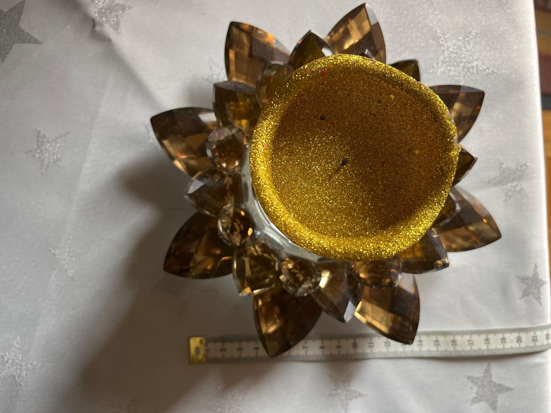 Kerzenständer: Kerzenständer Kristall mit LED Kerze Gold – Gebraucht aus Zürich von becca0041 1