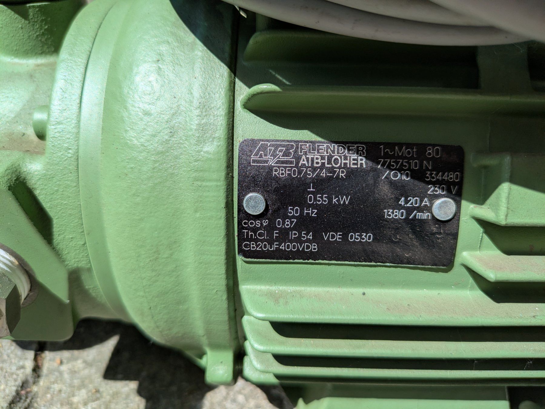 Pompe & Parti di ricambio: ATB Loher Flender Kreiselpumpe 0.55kW – Usato da Näfels venduto da Ag3 1