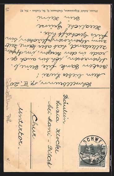 Cartoline postali: AK Schwellbrunn, Ortsansicht mit Kirche – Usato da Berlin venduto da bartko-reher 1