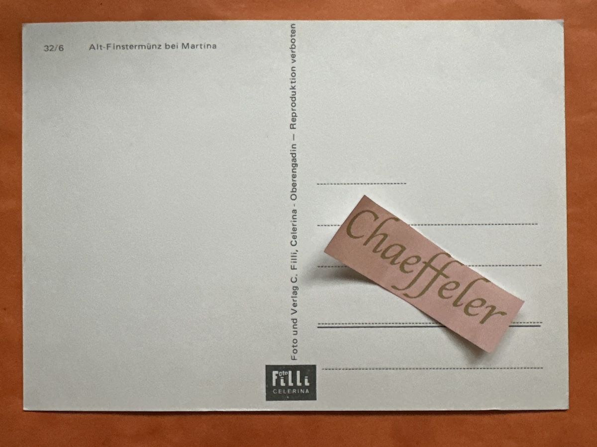 Cartoline postali: 32/6 Alt-Finstermünz bei Martina – Usato da Zürich venduto da Chaeffeler 1
