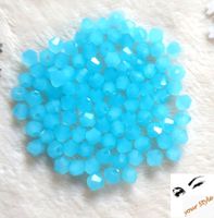100 Stk. Glas- Perlen 4mm OPALBLAU