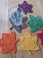 Häkel Coaster Untersetzer Glas Tasse Ahornblatt Deko
