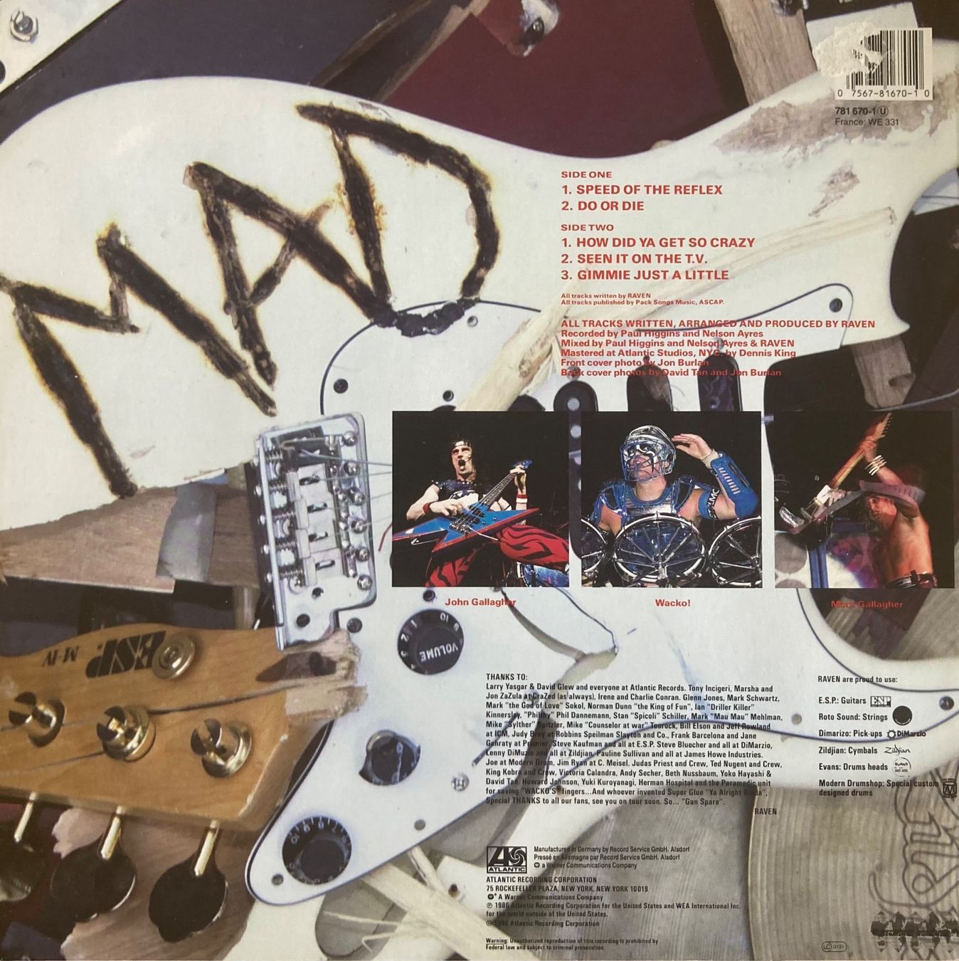 Schallplatten: RAVEN - MAD – Gebraucht aus Poliez-Pittet von Newtown-Records 1