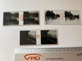 3 x Glas Stereo bilder Klein Format Rhein Axenstrasse 1930,3