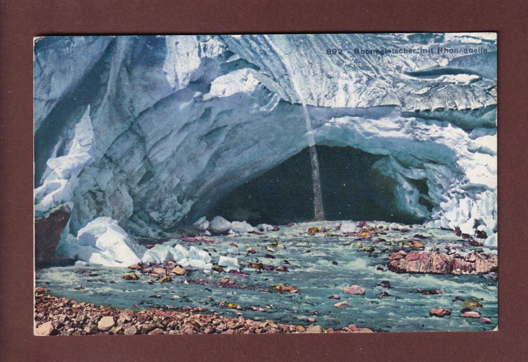 Cartoline postali: RHONEGLETSCHER - Quelle - 1929 – Usato da Pully venduto da nicecards