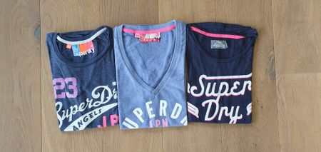 3 Superdry T-Shirt kurzarm in verschiedenen Blautönen, Gr. M