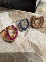 3ER SET DIAMANT, RUBIN, SAPHIR GELBGOLD & WEISSGOLD RINGE