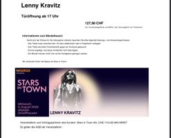 Stars in Town, 1 Tagespass, Lenny Kravitz