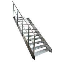 Stahltreppe 12 Stufen+Geländer 120x228cm