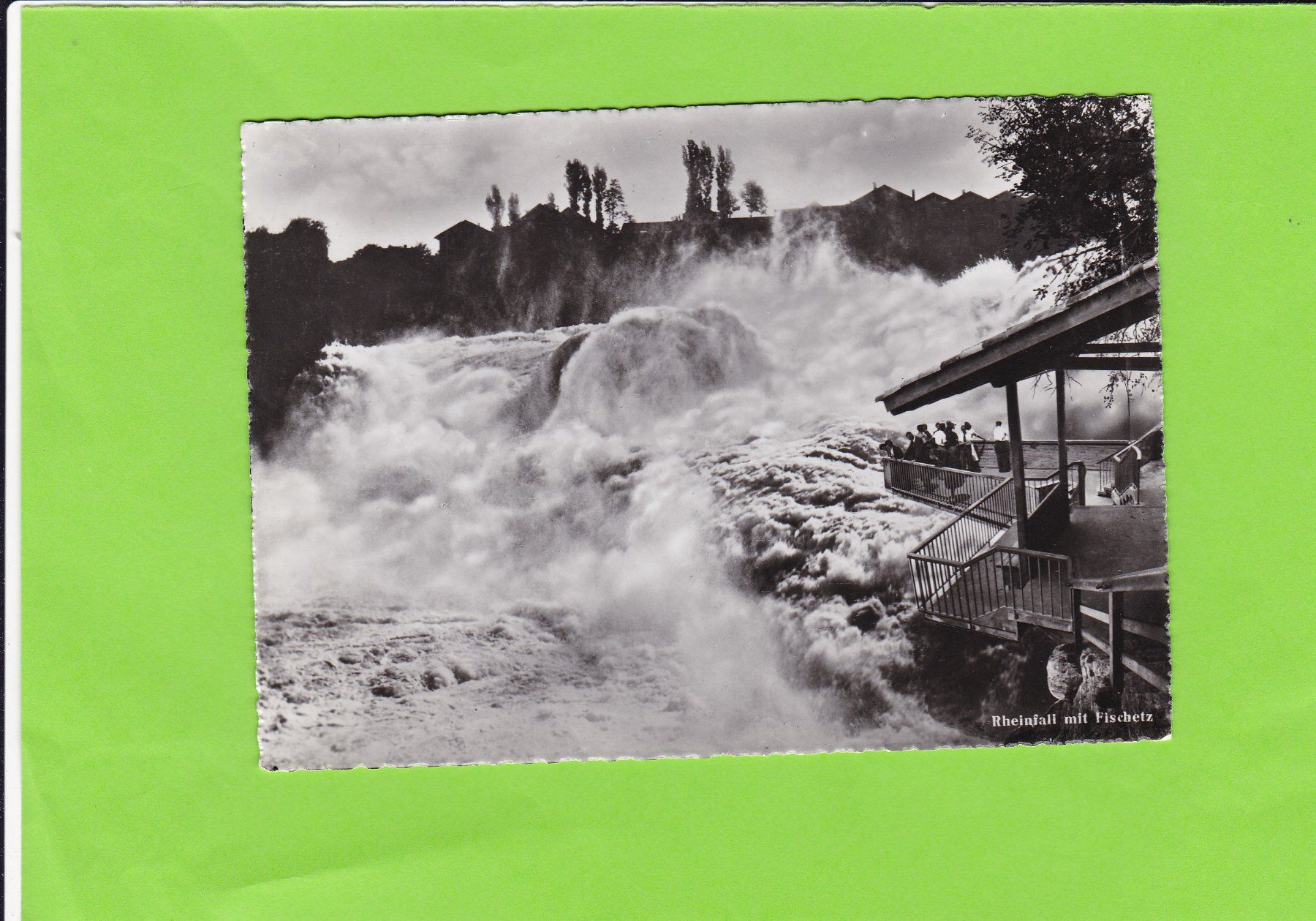 Cartoline postali: Rheinfall mit Fischnetz--belebt – Usato da St. Peterzell venduto da neckertal