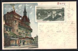 Bern, Kirchenfeldbrücke, Strassenpartie
