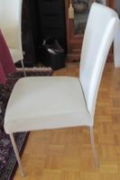 Chaises (x4) PFISTER, cuir Nubia blanc , support acier