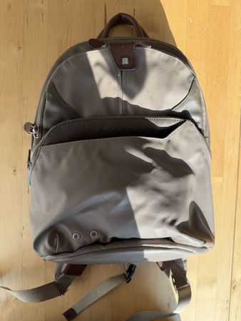 Piquadro Backpack taupe nylon leather very good condition 