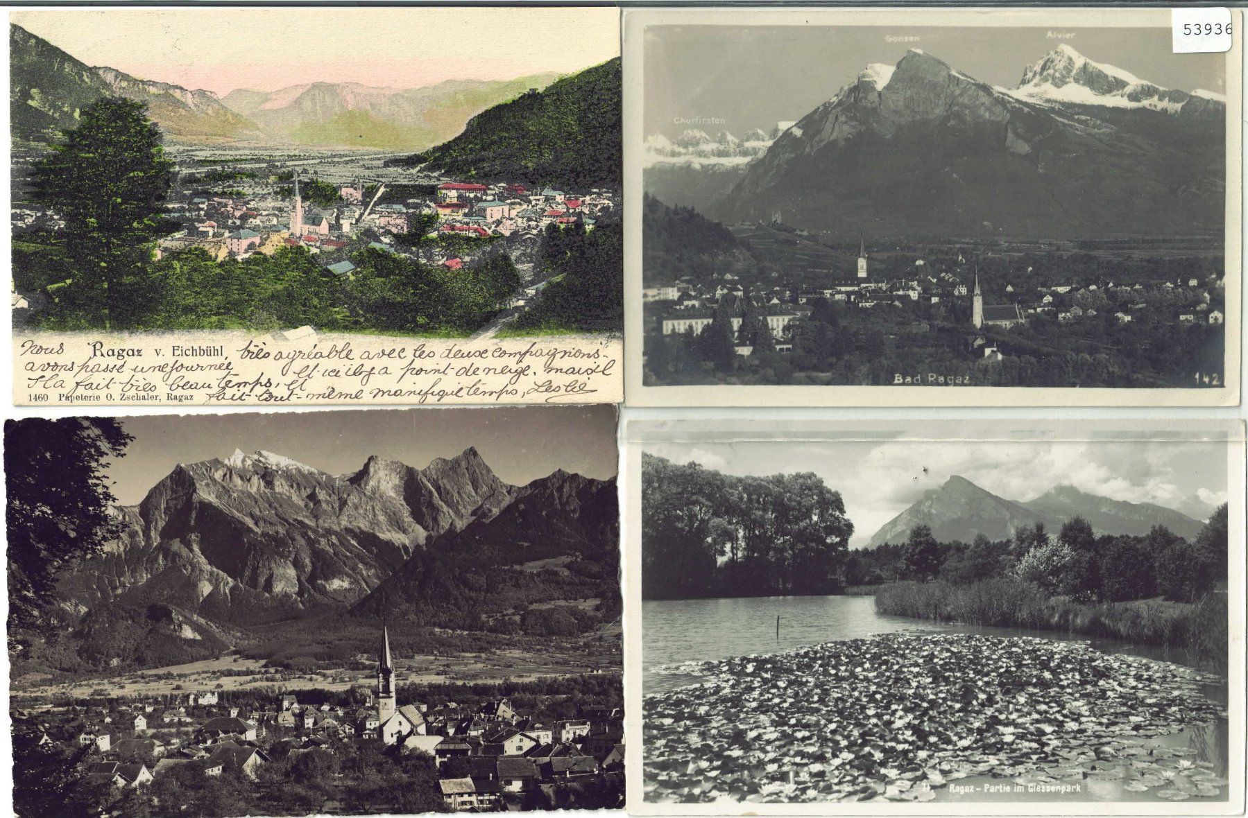 Ansichtskarten: 4 AK - Bad Ragaz – Gebraucht aus Ettingen von Kartenplanet