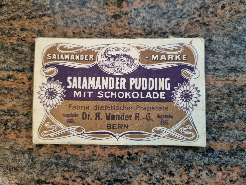 Salamander Pudding mit Schokolade, sehr selten, antik | Kaufen auf Ricardo