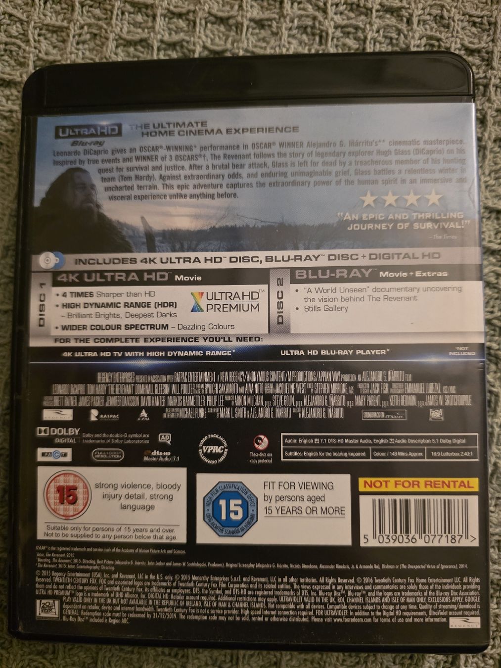 Tutti i DVDs: The Revenant - 4K UltraHD + Blu-ray – Usato da Ellikon a d Thur venduto da razzorblog 1