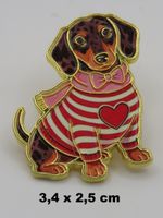 Ansteck Pin - DACKEL - Emaille - Goldfarben - 3,4x2,5cm