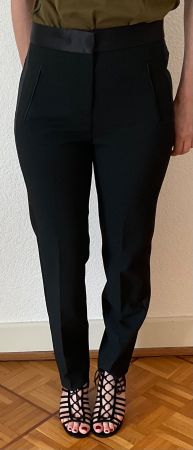 Zara Pantalon noir élégant avec empiècements satinés  - T 36