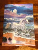 Adventskalender Puzzle, galoppierender Schimmel am Meer