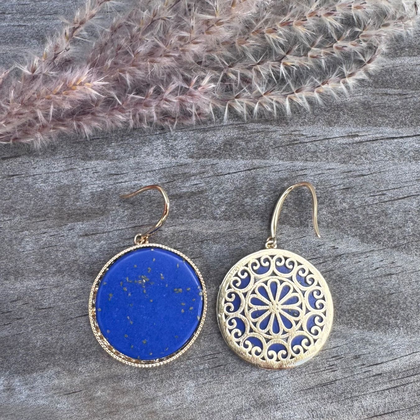 Orecchini pendenti & Orecchini a lobo: Edle Lapis Lazuli Ohrhänger vergoldet rund – Nuovo e nell'imballaggio originale da Rombach venduto da Ivreajewels 5