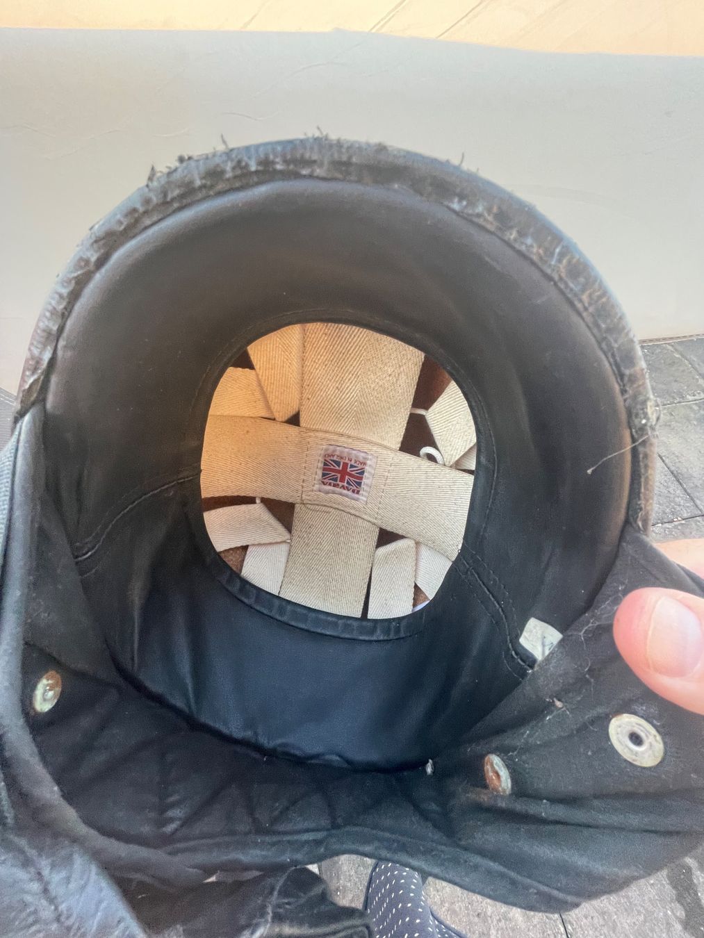 Caschi & visiere: Davida Helm Original mit 2 Leder Gesichtsmasken – Usato da Grenchen venduto da Jimbo3743 6