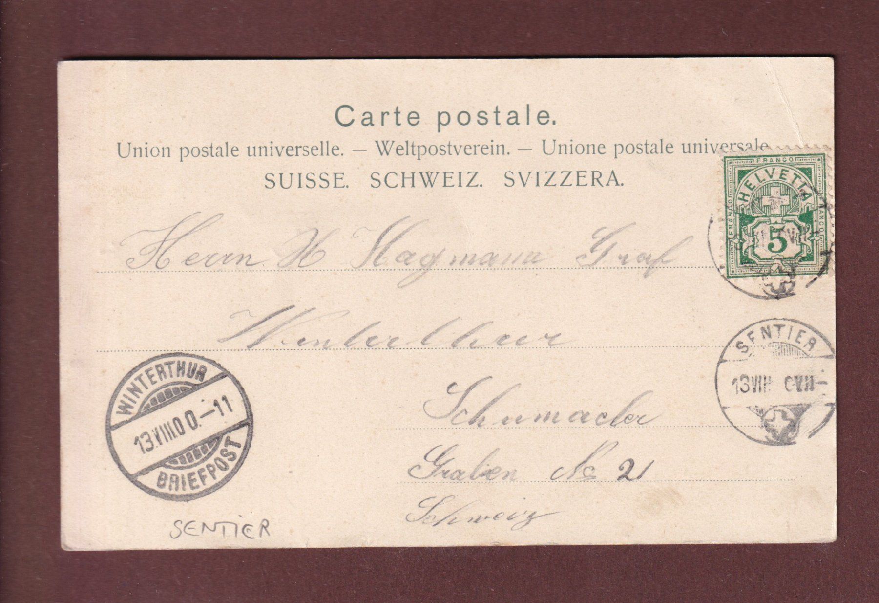 Cartoline postali: LE SENTIER - Haut - 1900 // pli d'angle // – Usato da Pully venduto da nicecards-shop 1