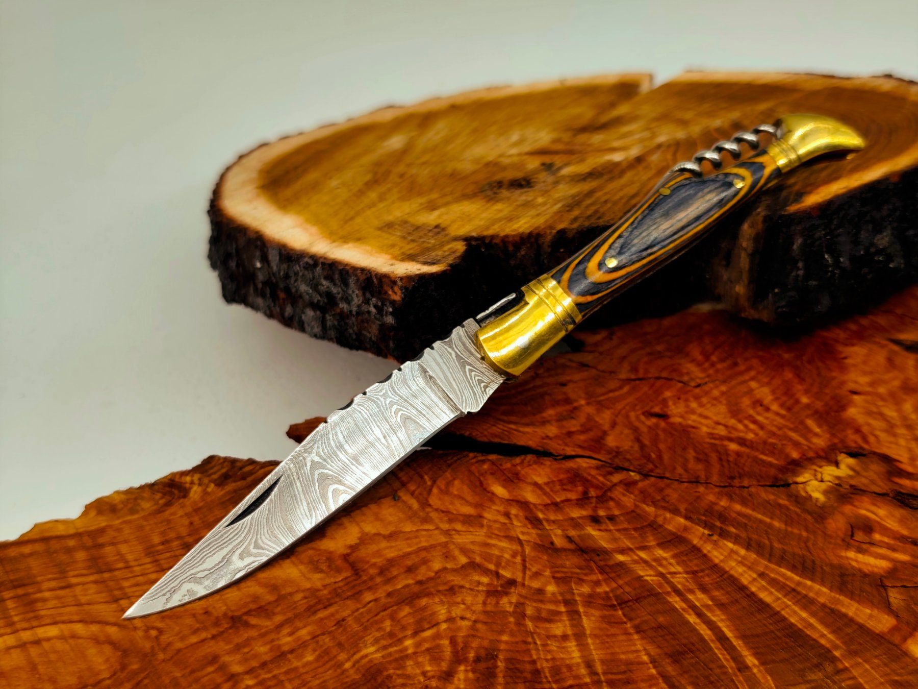 Accessori: Laguiole Damast Messer Klappmesser echtes Damastmesser – Nuovo e nell'imballaggio originale da Arlesheim venduto da Premius_1 1