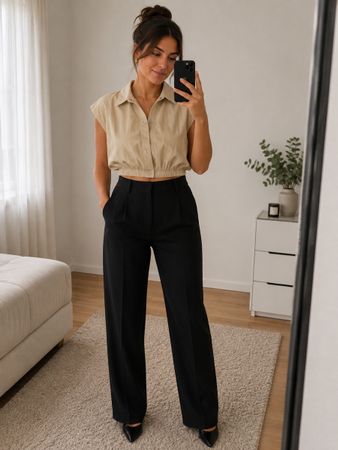 ZARA Bluse beige Grösse S 