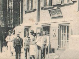 Gruss aus LUNDEN SCHIERS: Wirtschaft Jechlin animiert ~1910