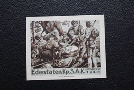 Edentaten Kp. 3. A. K. Aktivdienst 1940 / Marke geschnitten