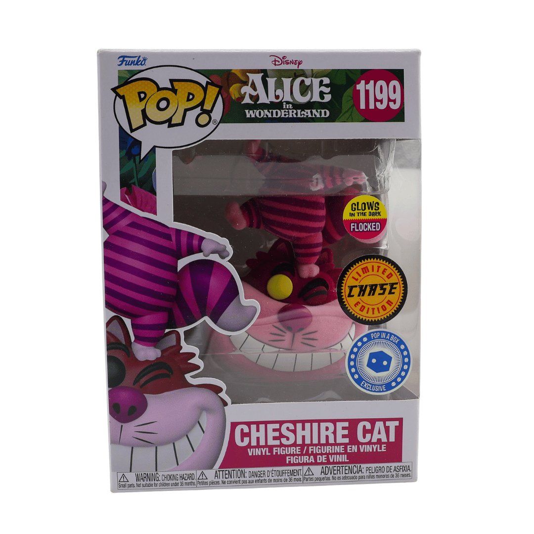 Funko Figuren: Cheshire Cat [Chase/GITD/FLOCKED] #1199 POP Disney – Neu und originalverpackt aus Paudex von dindeboy