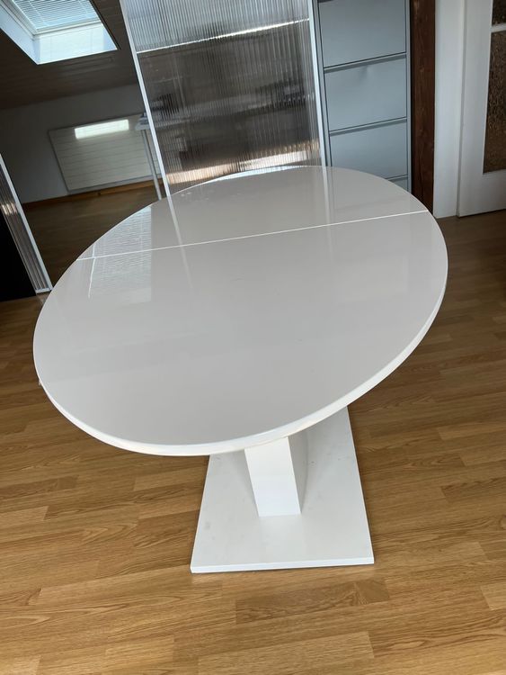 Verwunderlich Esstisch Ausziehbar Oval Weiss Fotos