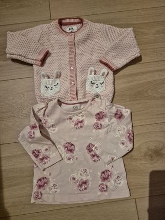 Mädchen Langarmshirt und Strickjacke Grösse 74 C&A