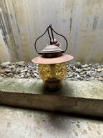 Hängelampe Kupfer mit bernsteinfarbenem Glas 