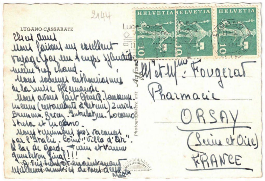 Cartoline postali: Lugano mit Standseilbahn Monte Brè – Usato da Binningen venduto da Mountainrider 1