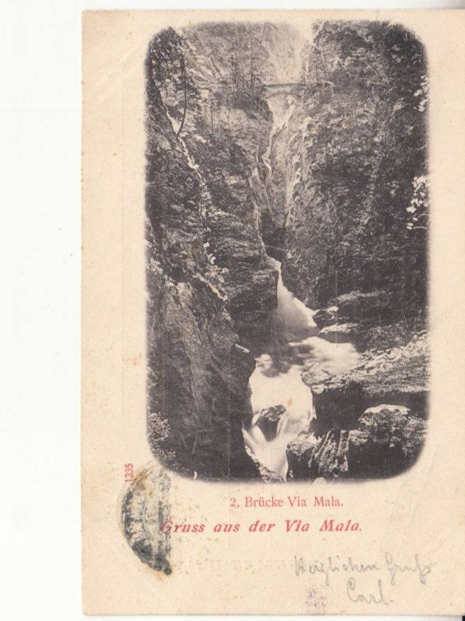 Cartoline postali: Via Mala 1899 mit Stabstempel Rongellen – Usato da Bürglen TG venduto da StampGraf