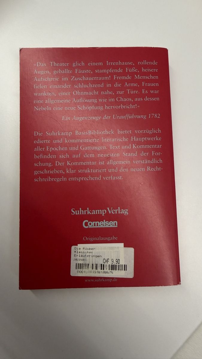Libri: Friedrich Schiller Die Räuber – Nuovo (secondo la descrizione) da Ueberstorf venduto da amiraschaller 1